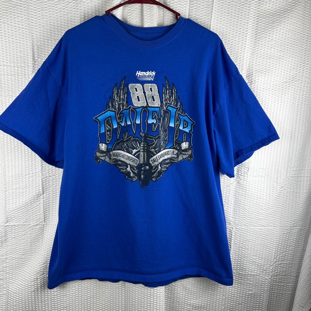 Dale Earnhardt Jr Men's T Shirt Nascar Racing #88 Hendricks Motorsports Blue XXL